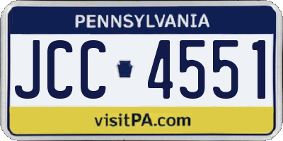 PA license plate JCC4551