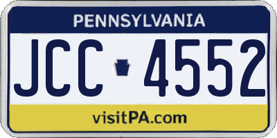 PA license plate JCC4552