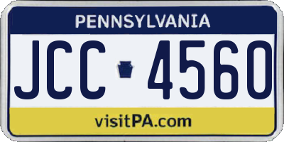 PA license plate JCC4560