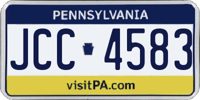 PA license plate JCC4583