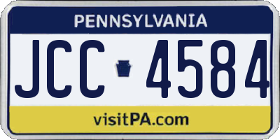 PA license plate JCC4584