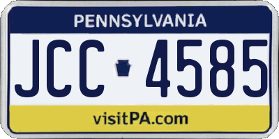 PA license plate JCC4585