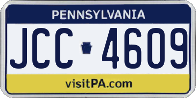 PA license plate JCC4609