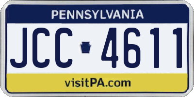 PA license plate JCC4611
