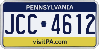 PA license plate JCC4612