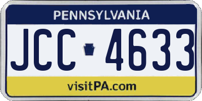 PA license plate JCC4633
