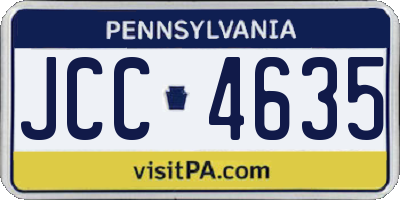 PA license plate JCC4635