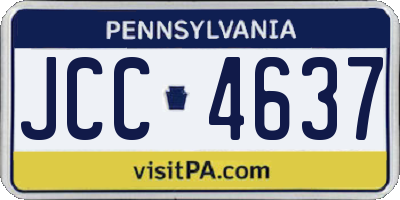 PA license plate JCC4637