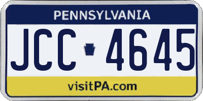 PA license plate JCC4645