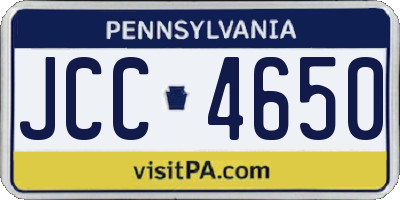 PA license plate JCC4650