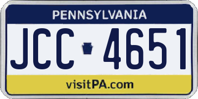 PA license plate JCC4651