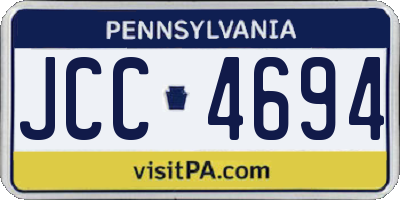 PA license plate JCC4694