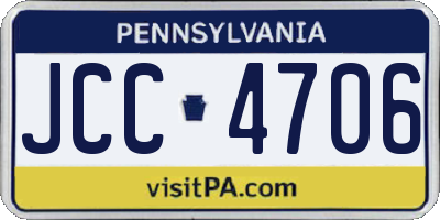 PA license plate JCC4706