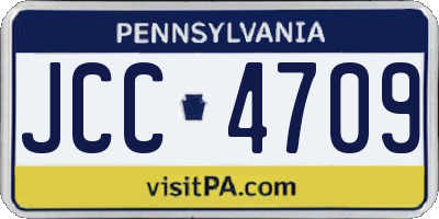 PA license plate JCC4709