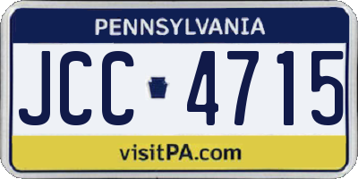 PA license plate JCC4715