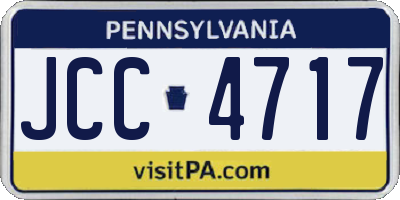 PA license plate JCC4717