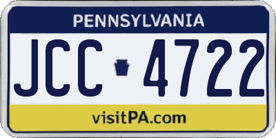PA license plate JCC4722