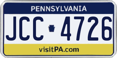 PA license plate JCC4726