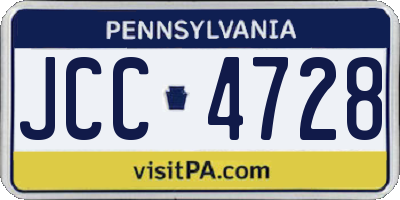PA license plate JCC4728