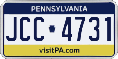 PA license plate JCC4731