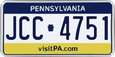 PA license plate JCC4751