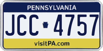 PA license plate JCC4757