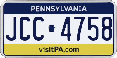 PA license plate JCC4758