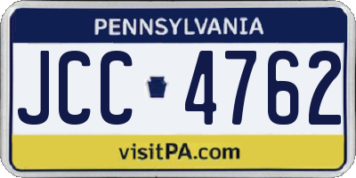 PA license plate JCC4762