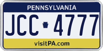 PA license plate JCC4777