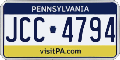 PA license plate JCC4794