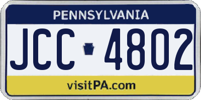 PA license plate JCC4802