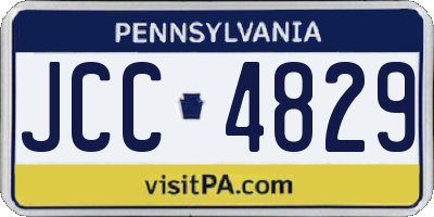PA license plate JCC4829