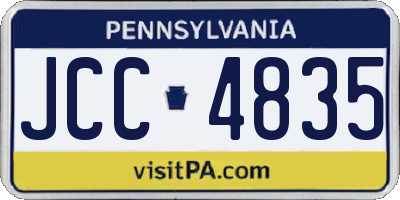 PA license plate JCC4835