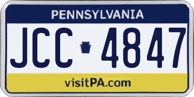 PA license plate JCC4847