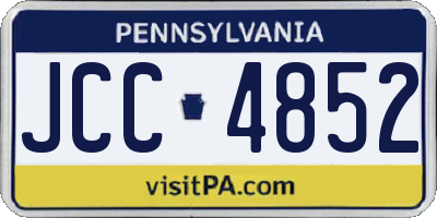PA license plate JCC4852