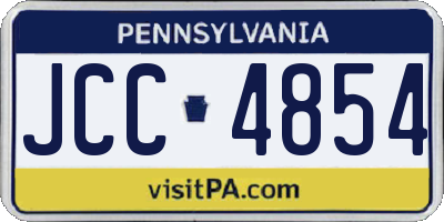 PA license plate JCC4854