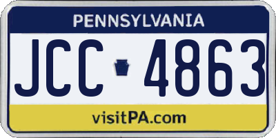PA license plate JCC4863