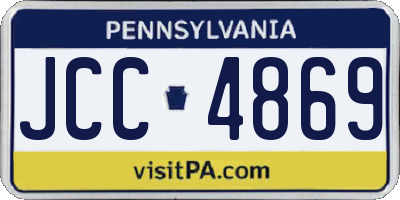 PA license plate JCC4869