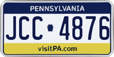 PA license plate JCC4876