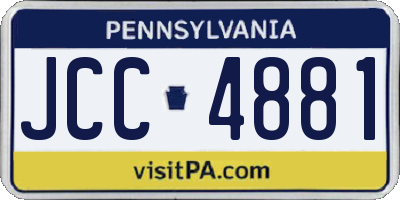 PA license plate JCC4881