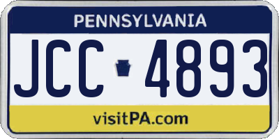 PA license plate JCC4893