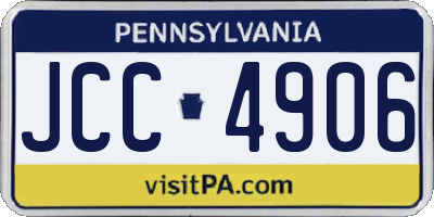 PA license plate JCC4906