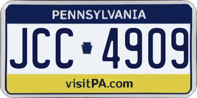 PA license plate JCC4909