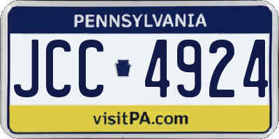 PA license plate JCC4924