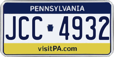 PA license plate JCC4932