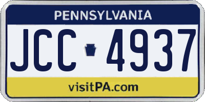 PA license plate JCC4937