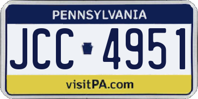 PA license plate JCC4951