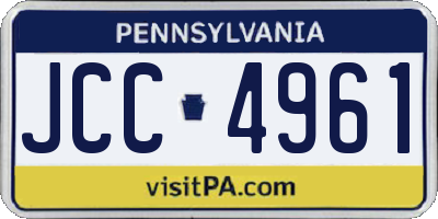 PA license plate JCC4961
