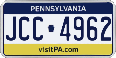 PA license plate JCC4962