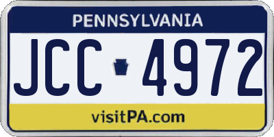PA license plate JCC4972